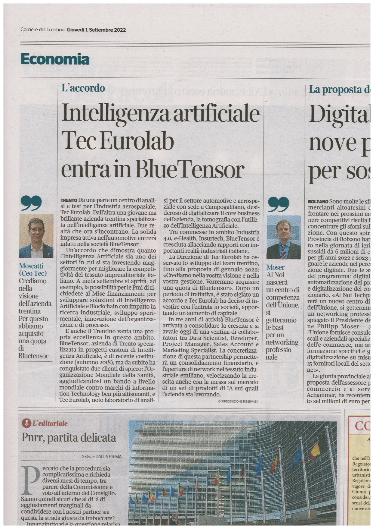 Corriere del Trentino / 1 settembre 2022